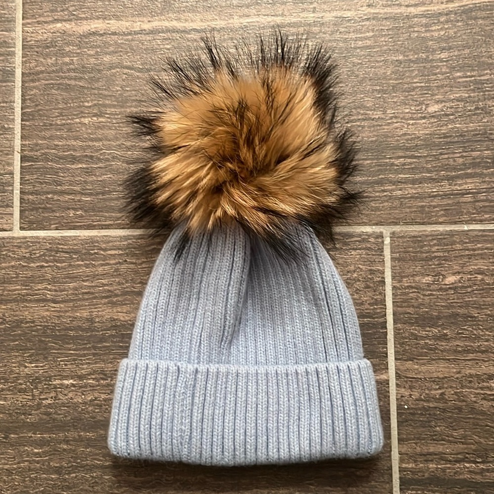 Linda Richards Wool Pom Hat with Fur Pom P